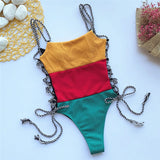 30 Set's) Contrast Color Patchwork Swimsuit-10 TWENTY 2 RETAIL©