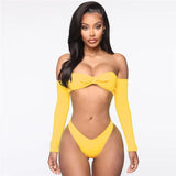 30 Set's) Sexy Off The Shoulder Solid Color Bikini-10 TWENTY 2 RETAIL©