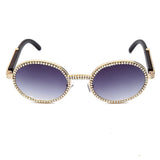 Wholesale Fashion Rhinestone Decorated Oval Frame Sunglasses quavo glasses diamond grillz 10 twenty 2 vintage cartier 