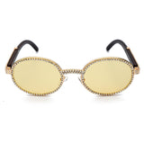 Wholesale Fashion Rhinestone Decorated Oval Frame Sunglasses quavo glasses diamond grillz 10 twenty 2 vintage cartier 