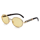 Wholesale Fashion Rhinestone Decorated Oval Frame Sunglasses quavo glasses diamond grillz 10 twenty 2 vintage cartier 