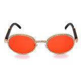 Wholesale Fashion Rhinestone Decorated Oval Frame Sunglasses quavo glasses diamond grillz 10 twenty 2 vintage cartier 