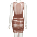 30 Set's) Color See-through Mesh Irregular Tassel Dress-10 TWENTY 2 RETAIL©