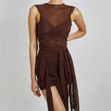 30 Set's) Color See-through Mesh Irregular Tassel Dress-10 TWENTY 2 RETAIL©