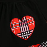 30 Set's) Wholesale Girls Long-sleeves Heart Pattern Tops And Plaid Pants With Headband-10 TWENTY 2 RETAIL©