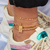 10 Pieces) Wholesale 4pcs/set Women Hip-hop Style Anklet Set