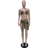  10 Twenty 2  Wholesale S-2XL Women Sexy Graphic Printing Swimwear Three Pieces Set Shoptentwentytwo Black+Gold