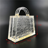 24 Pieces) Wholesale Women Transparent Ice Crack Chain Acrylic Evening Bag